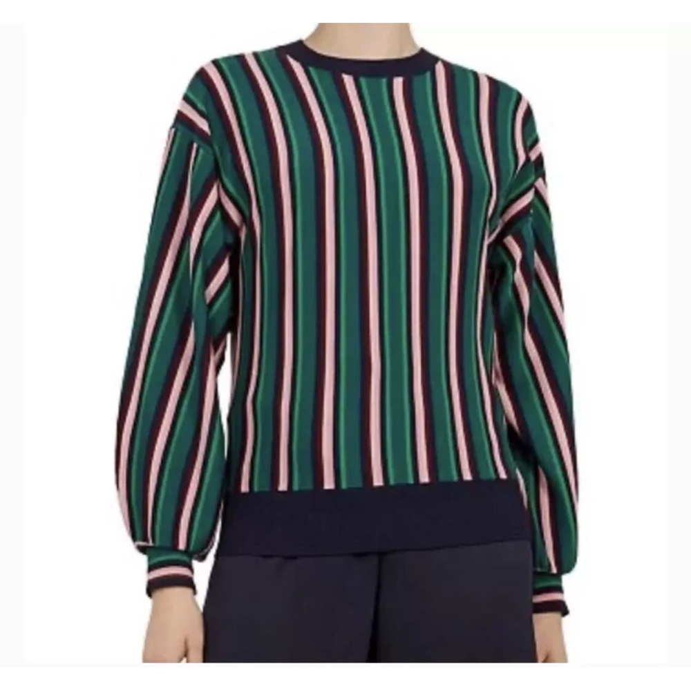 ted baker green pink striped sweater 2 medium women’s Ted Size 2